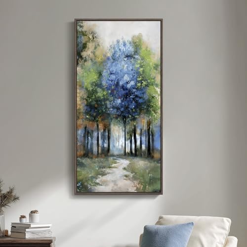 Framed Vertical Forest Path Landscape Wall Art by Cuspin