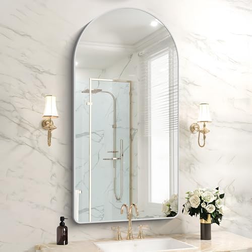 FORBATH Arched Bathroom Mirror 24x48 Inch, Hanging or Leaning Against Wall by AvaMalis