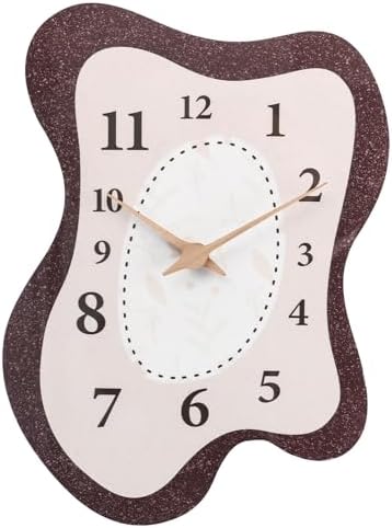 Mid Century Irregular Shape Retro Wall Clock, 14 x 10 Inch by SCOAGE