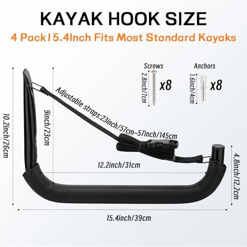 Kayak Storage Rack, Heavy Duty Wall Mount Kayak Hanger - Image 2