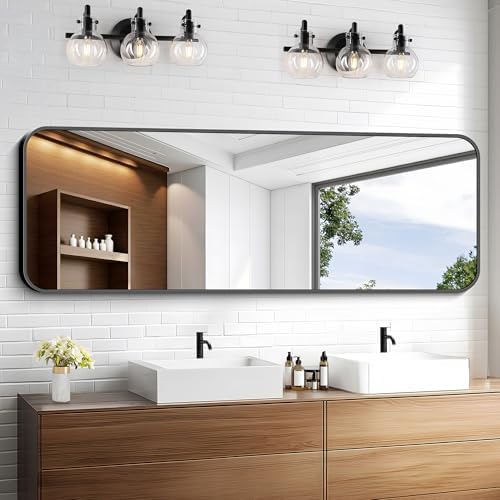 KOCUUY 60"x20" Full Length Wall Mirror, Large Black Vanity Mirror - Image 5