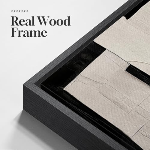 Framed Neutral Modern Black Beige Abstract Wall Art, 1 Piece 24x36 In - Image 5