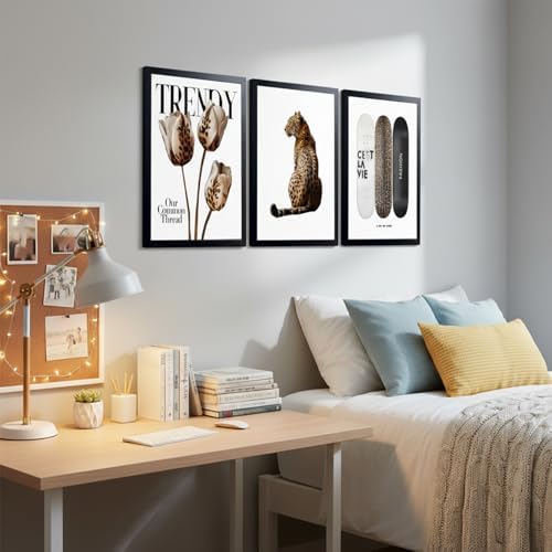 Trendy Leopard Print Wall Art Preppy Aesthetic Stylish Canvas Wall Decor - Image 6