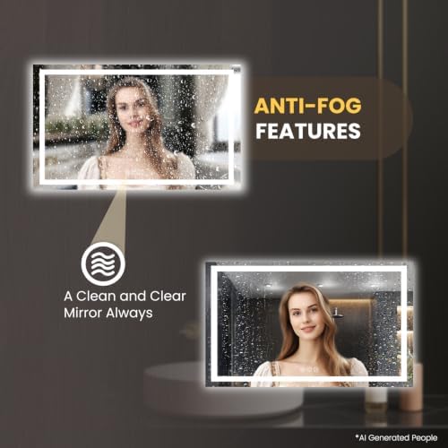 LOAAO 55"X40" LED Bathroom Mirror - Image 4