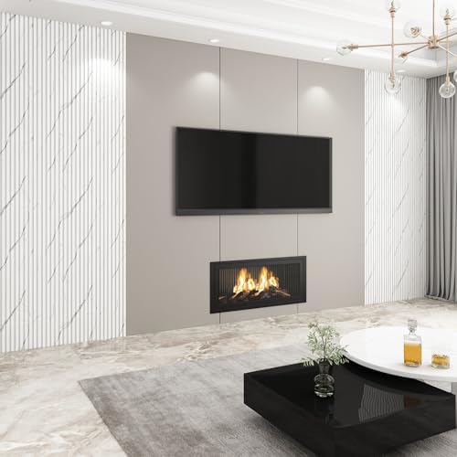 Slat Wall Panel 8-Pack, 118’’x6.3’’, Marble White - Image 5