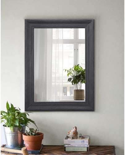 Retro Wall Mirror with Wood Frame Farmhouse Rectangle Hanging Mirrors Decorative - Image 2