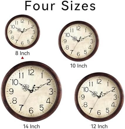 KECYET Wall Clock Vintage Battery Operated Quartz Silent 8" - Image 2