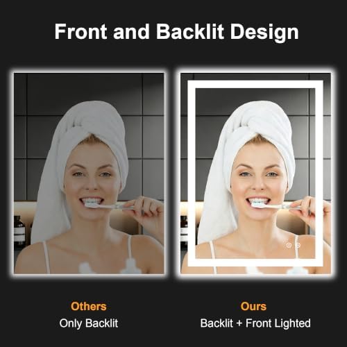 32x24 LED Bathroom Mirror with Lights, Lighted Vanity Mirror - Image 5