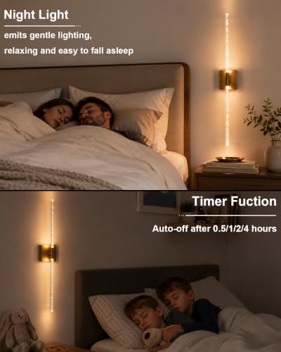 Wall Sconce Set of 2: Gold Rechargeable Wireless Magnetic Install - Image 7