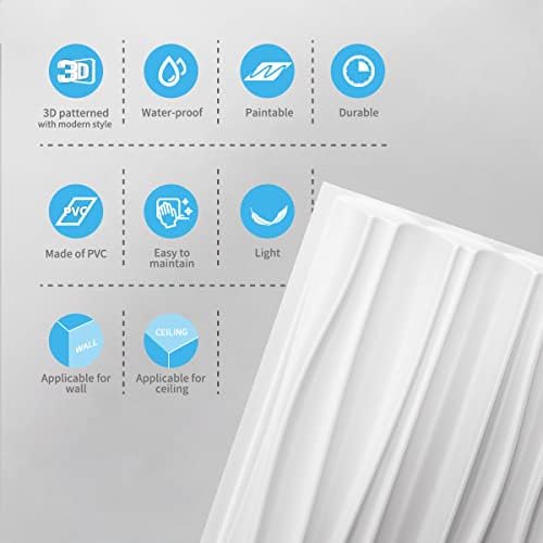 Art3d 46.2 SF White Large PVC 3D Wall Panels - Image 7