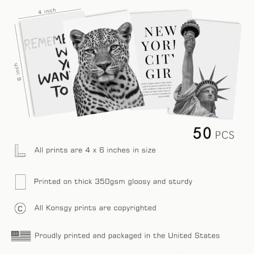 KBKBART 50 Pcs Black and White Wall Collage Kit - Image 3