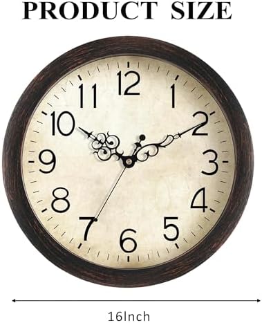 KECYET 16" Wall Clock Large Battery Operated Quartz Silent Quartz - Image 6