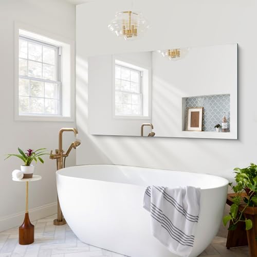 CILIBER Frameless Mirror, 30x55 Rectangle Bathroom Mirrors - Image 3