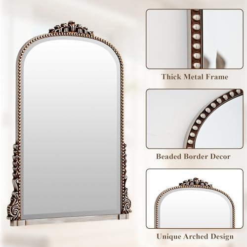 28"×40" Silver Arched Wall Mirror - Image 4
