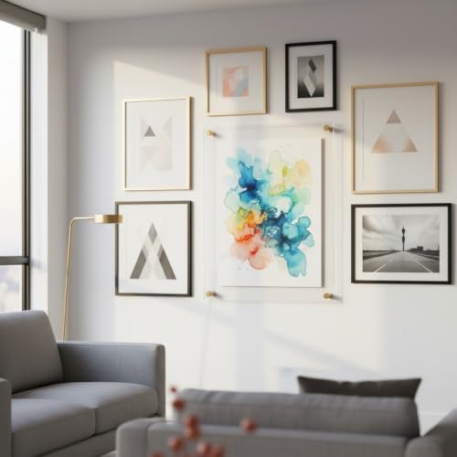 Azar Displays 105524-GLD Acrylic Floating Double Panel Wall Frame, Overall - Image 4