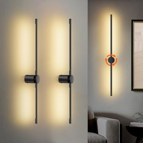 FRIDEKO HOME Black Wall Sconces Set of Two 4000K LED Wall Lights Fixtures by FRIDEKOHOME