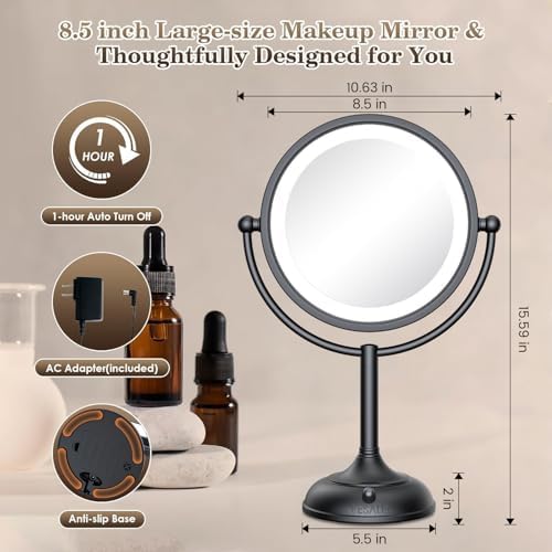 Professional 8.5" Large Lighted Makeup Mirror - Image 6