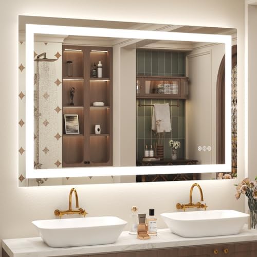 48x30 LED Lighted Bathroom Mirror by ODDSANMirrors