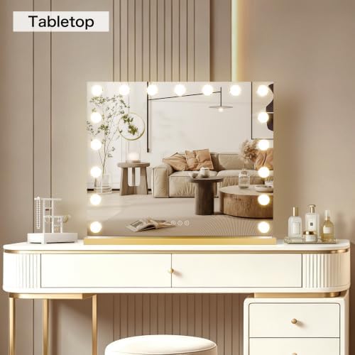 Vanity Mirror with Lights 23.6''x20.5'' Makeup Mirror with Lights Lighted Up - Image 6