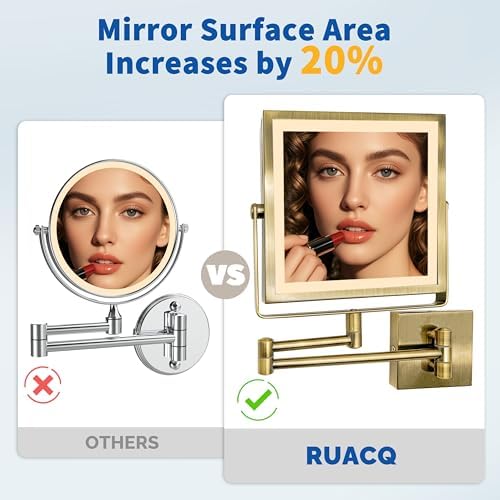Ruacq Wall Mounted Makeup Mirror - Image 6