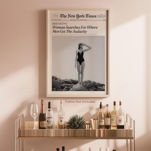 Trendy NewsPaper Wall Art 8x10in Unframed Woman Searches - Image 6
