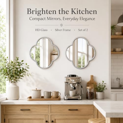 Glass Clover Mirror Set of 2, Non-Distortion Wall Decor Mirrors - Image 6