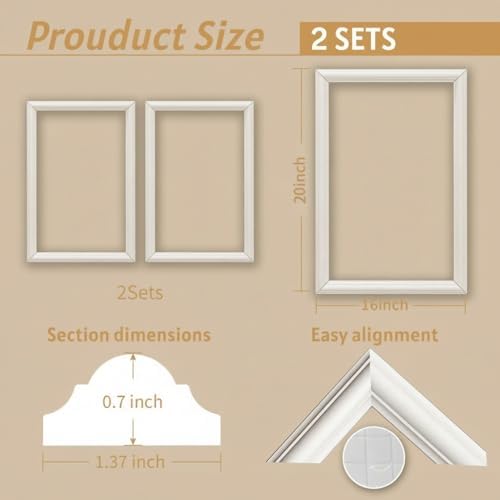 Peel and Stick Molding 2Set 16X20IN, Picture Frame Molding Paintable - Image 2