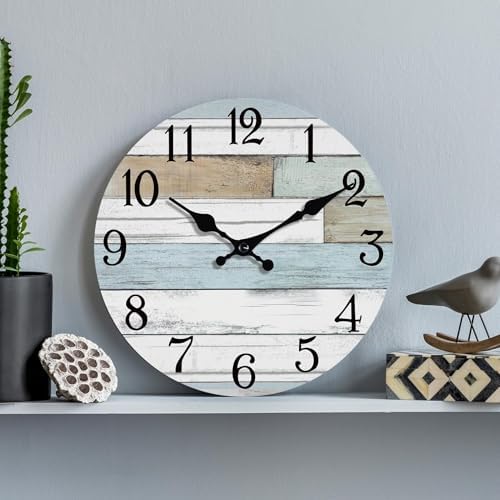 KECYET 10 Inch Wall Clock Battery Operated Silent Non Ticking Nautical - Image 6