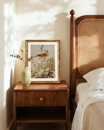 InSimSea Gold Bamboo Framed Wall Art, Spring Bird on Branch Prints - Image 2