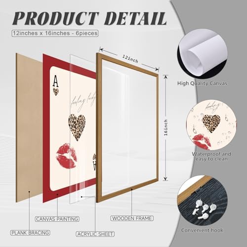 Cheetah Wall Art Red Leopard Canvas Wall Decor Y2k Trendy Coquette Poster - Image 2