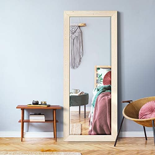 Renditions Gallery Large Standing Vanity Mirror White Wood Frame Full Floor - Image 6