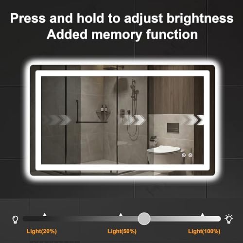 LED Bathroom Mirror with Lights, 24 x 40 Lighted Vanity Wall Mirror - Image 5