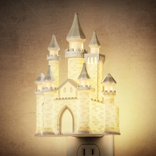 DORESshop Night Lights Plug into Wall, 3D Printed Castle Night Light by DORESshop