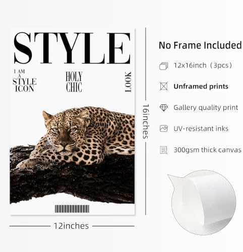 Cheetah Wall Art Leopard Room Decor Pictures Aesthetic Poster Trendy Prints - Image 2