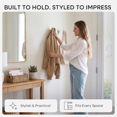 Homeforia Beachwood Coat Hooks, High-End Wood & Metal - Image 2