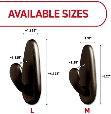 Command 5 lb Large Brushed Nickel Metal Hooks, 2 Coat Hooks and 4 Strips - Image 3