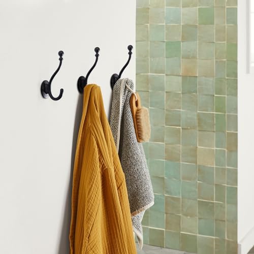 AVICCI 5 Pack Coat Hooks Matte Black Coat Hook, Heavy Duty Hooks Decorative - Image 4