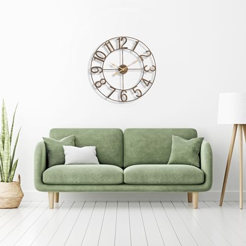 Sorbus Large Wall Clock, Metal Frame, Battery Powered - Image 5