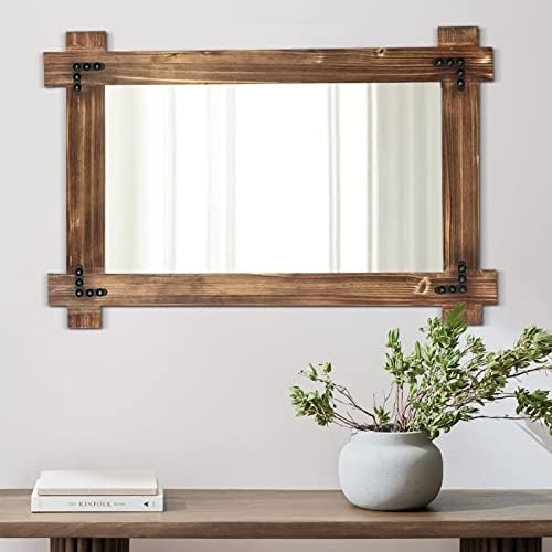 MeMoreCool Farmhouse Wood Bathroom Mirror 36x24 Inch, Rustic Vanity Mirror - Image 4