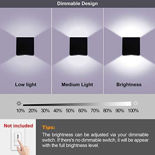Lightess Small Black Up Down Hallway Wall Sconce Light Fixture Cool White - Image 3