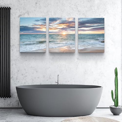 Yxbhhym Living Room Wall Art Coastal Artwork Picture Beach Sunset Canvas Prints - Image 6