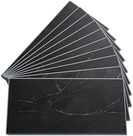 Palisade 23.2 in. x 11.1 in. Vinyl Wall Tiles in Black Ice by PalisadeWallTilesandPlanks
