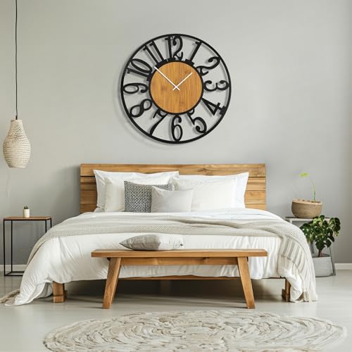 Maxstar Large Round Wall Clock for Living Room Decor Battery Operated Non - Image 5
