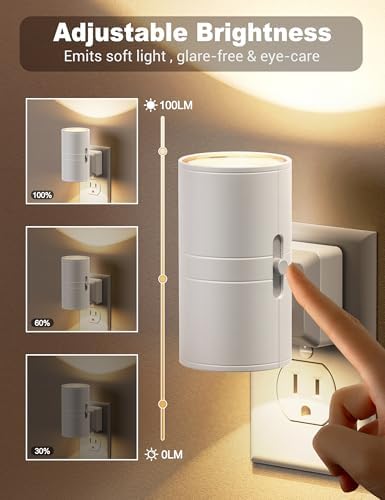 JandCase Night Lights Plug into Wall, Dimmable Night Light, Dusk to Dawn - Image 2