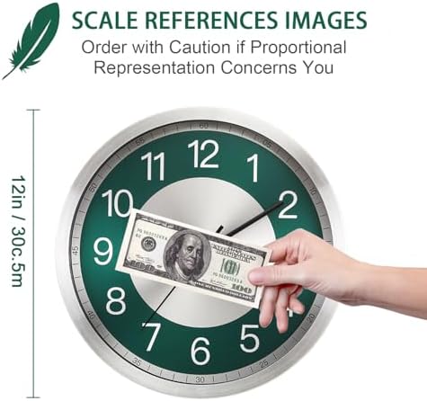 Silent Wall Clock Battery Operated, Modern Metal Wall Clock Decorative - Image 3