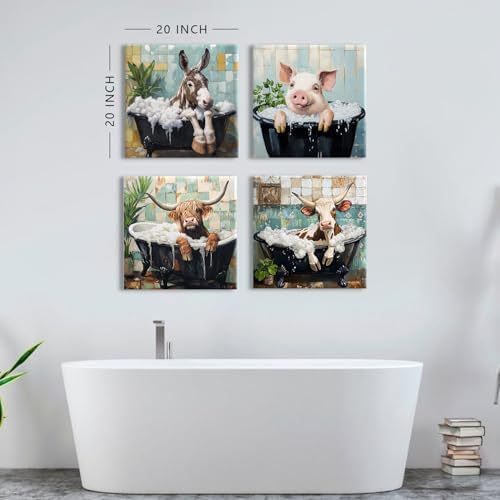 Kid Bathroom Wall Art Funny Animals Wall Decor - Image 6