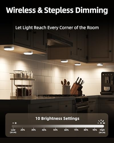 EZVALO RGB Puck Lights with Charging Station, Motion Sensor Cabinet Lights - Image 3