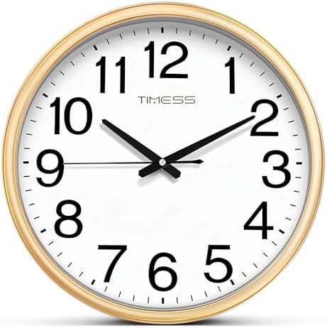 Wall Clock, 18 Inch Large Dial Non-Ticking Silent Battery Operated Quality by TIMESS