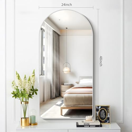 FORBATH Arched Bathroom Mirror 24x48 Inch, Hanging or Leaning Against Wall - Image 7