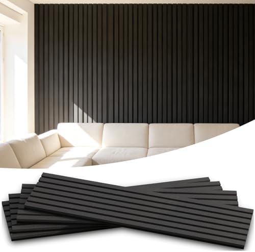 Wood Slat Wall Panel 4 Pack 93.3"x11.8", Acoustic Wood Panels by Unknown